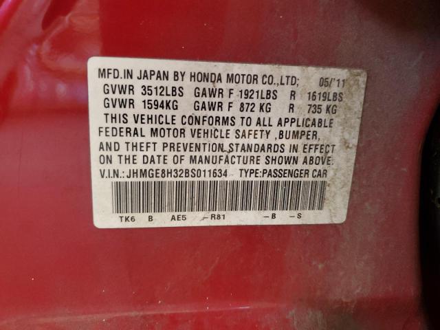 2011 Honda Fit VIN: JHMGE8H32BS011634 Lot: 57037594