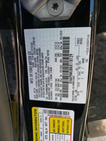 VIN 3FA6P0MU8KR118129 2019 Ford Fusion, Sel no.12