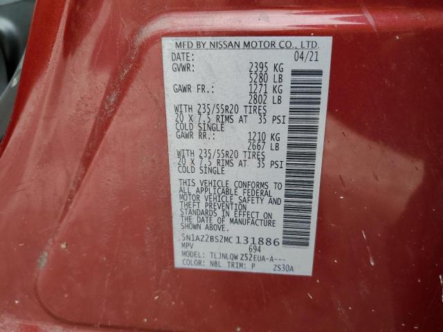 2021 Nissan Murano Sv VIN: 5N1AZ2BS2MC131886 Lot: 56050634