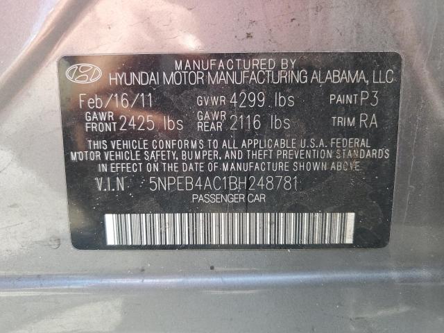 2011 Hyundai Sonata Gls VIN: 5NPEB4AC1BH248781 Lot: 56934364