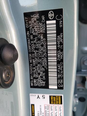 2017 Toyota Prius VIN: JTDKBRFU3H3049219 Lot: 55331254