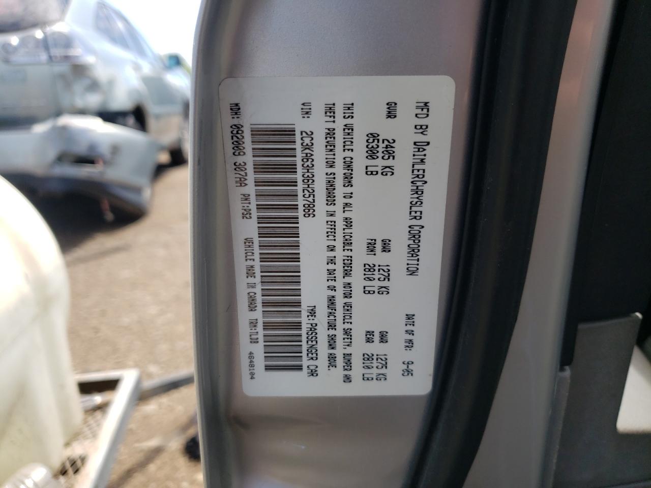 2C3KA63H36H257866 2006 Chrysler 300C