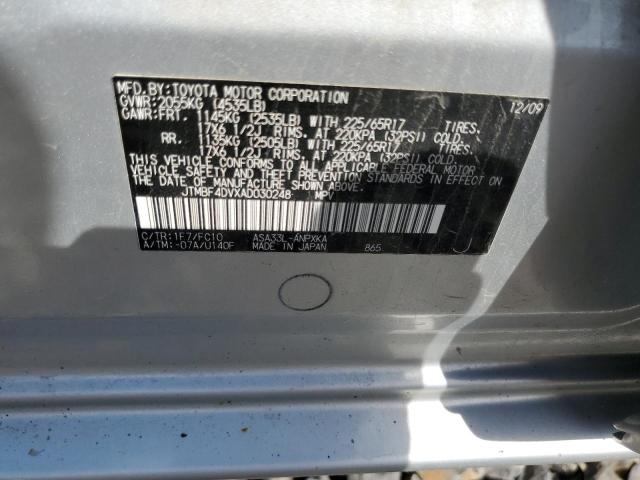 2010 Toyota Rav4 VIN: JTMBF4DVXAD030248 Lot: 54977174