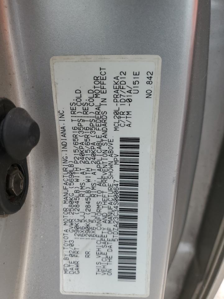 5TDZA23C34S000647 2004 Toyota Sienna Ce