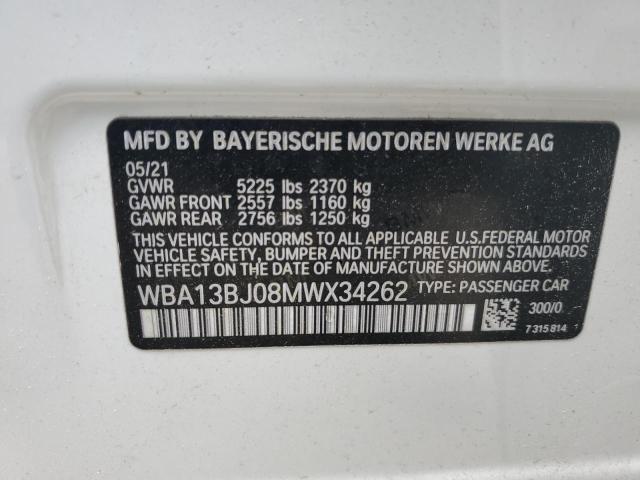 2021 BMW 530 Xi VIN: WBA13BJ08MWX34262 Lot: 55281774