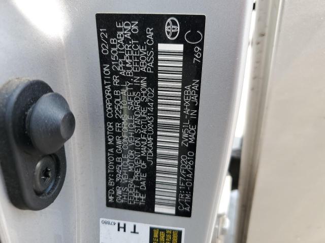 2021 Toyota Prius Special Edition VIN: JTDKAMFUXM3144702 Lot: 54220344