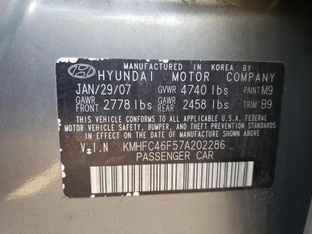2007 Hyundai Azera Se VIN: KMHFC46F57A202286 Lot: 53654444