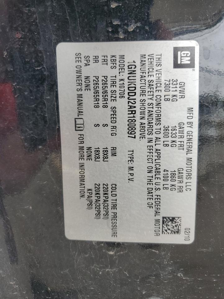 1GNUKDDJ2AR180897 2010 Chevrolet Tahoe Hybrid