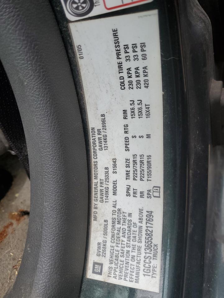 1GCCS136558217694 2005 Chevrolet Colorado