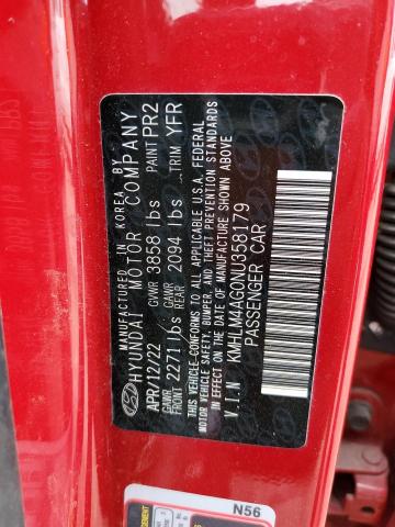 2022 Hyundai Elantra Sel VIN: KMHLM4AG0NU358179 Lot: 54629434