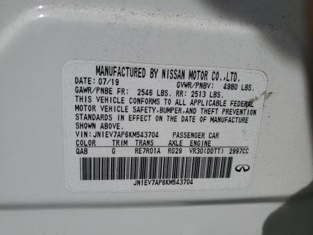 2019 Infiniti Q50 Luxe VIN: JN1EV7AP6KM543704 Lot: 53909554