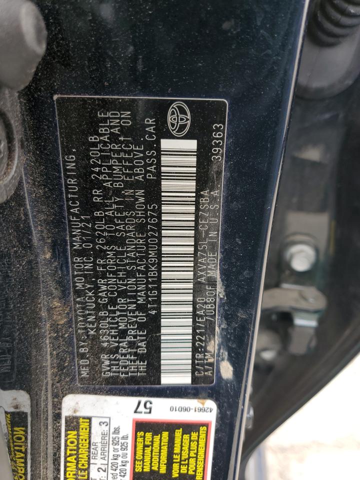 4T1G11BK9MU027675 2021 Toyota Camry Se