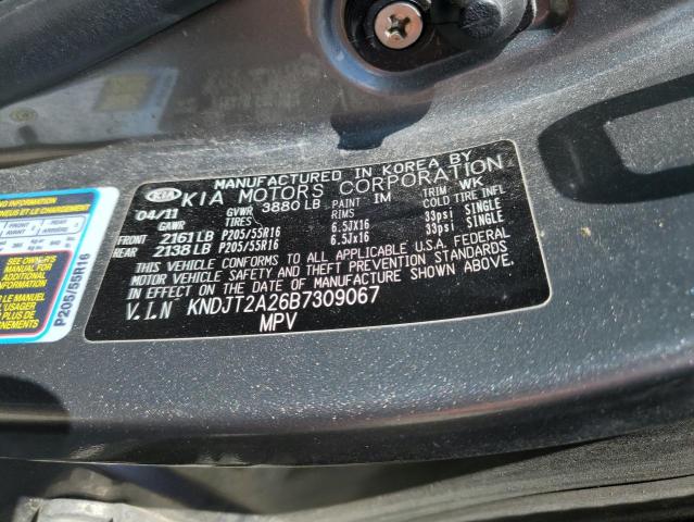 2011 Kia Soul + VIN: KNDJT2A26B7309067 Lot: 56850874