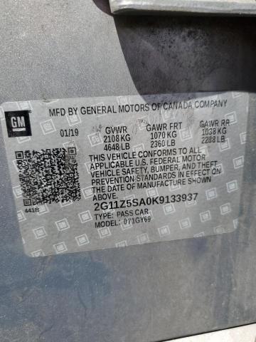 2019 Chevrolet Impala Lt VIN: 2G11Z5SA0K9133937 Lot: 52916354