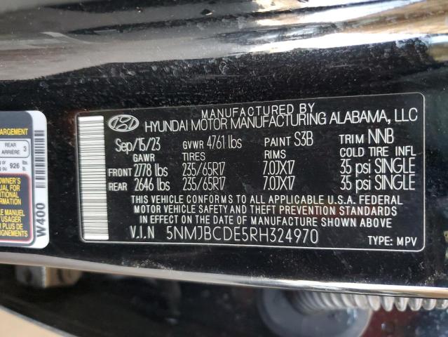 2024 Hyundai Tucson Sel VIN: 5NMJBCDE5RH324970 Lot: 53715784