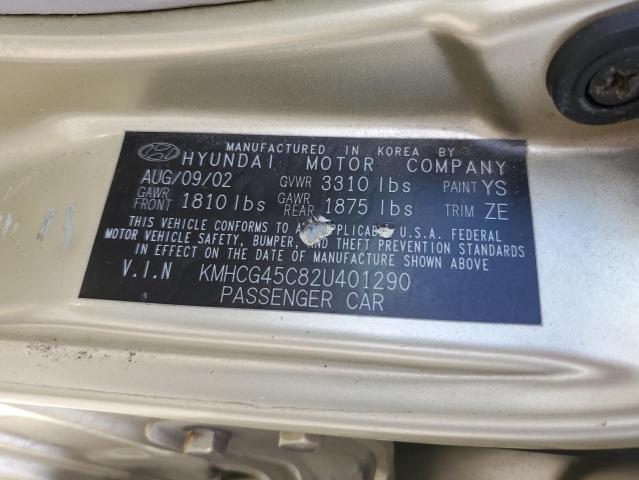 2002 Hyundai Accent Gl VIN: KMHCG45C82U401290 Lot: 56572144