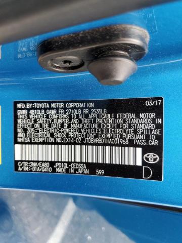 2017 Toyota Mirai VIN: JTDBVRBD1HA001968 Lot: 55629964