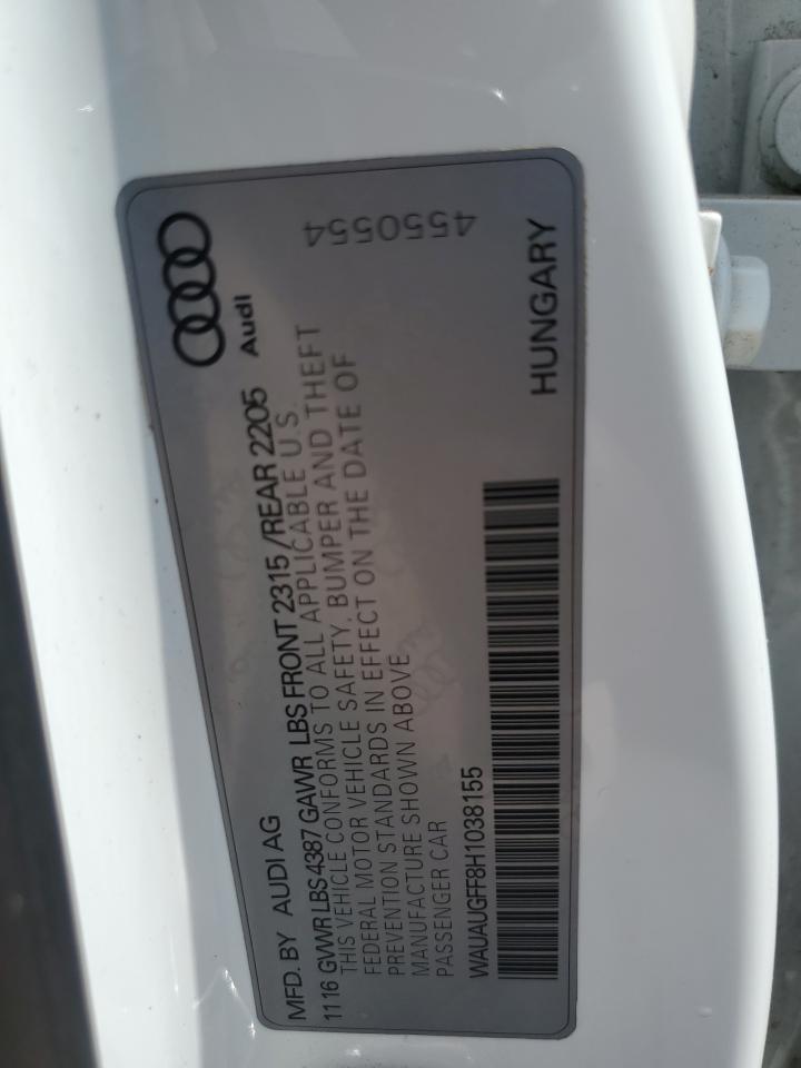 WAUAUGFF8H1038155 2017 Audi A3 Premium