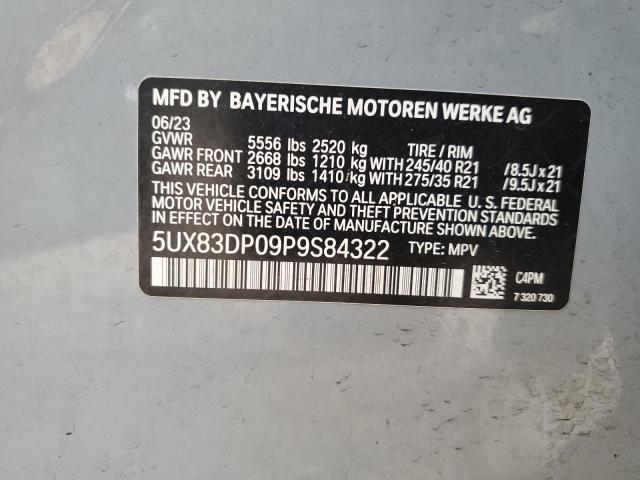 2023 BMW X3 M40I VIN: 5UX83DP09P9S84322 Lot: 53727354