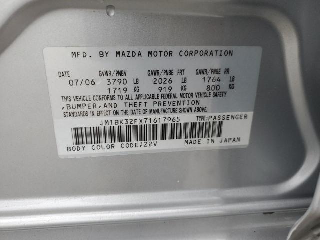 2007 Mazda 3 I VIN: JM1BK32FX71617965 Lot: 53644674