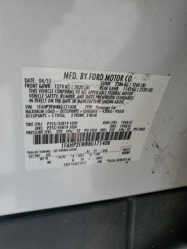 1FAHP2EW8BG171408 2011 Ford Taurus Sel