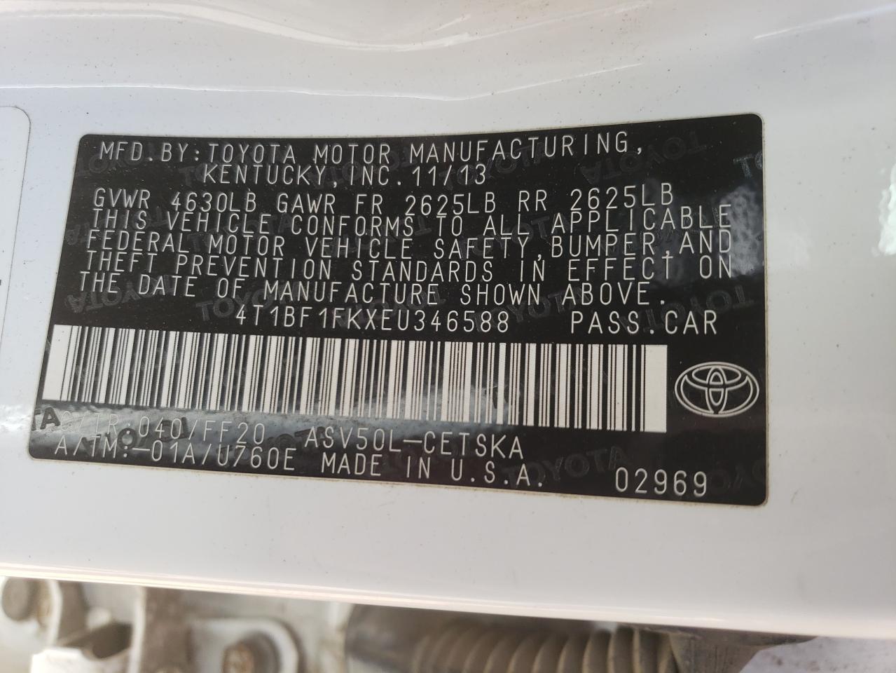 4T1BF1FKXEU346588 2014 Toyota Camry L