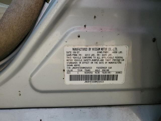 2008 Infiniti G35 VIN: JNKBV61E68M204523 Lot: 56877034