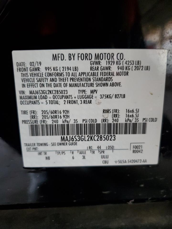 MAJ6S3GL2KC285023 2019 Ford Ecosport Se