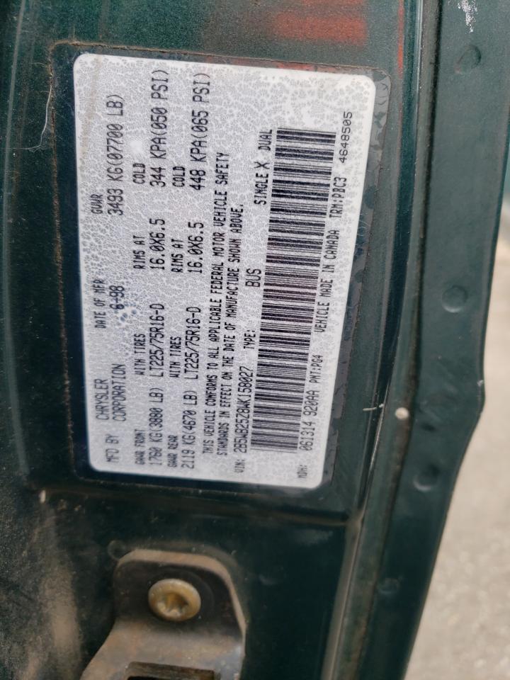 2B5WB25Z8WK158027 1998 Dodge Ram Wagon B2500