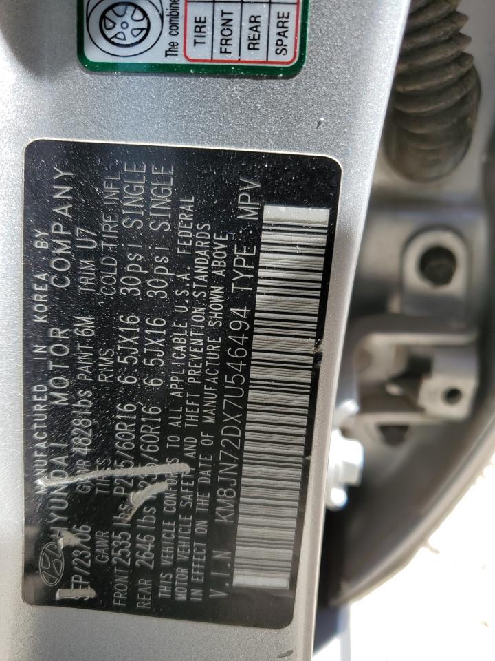 KM8JN72DX7U546494 2007 Hyundai Tucson Se