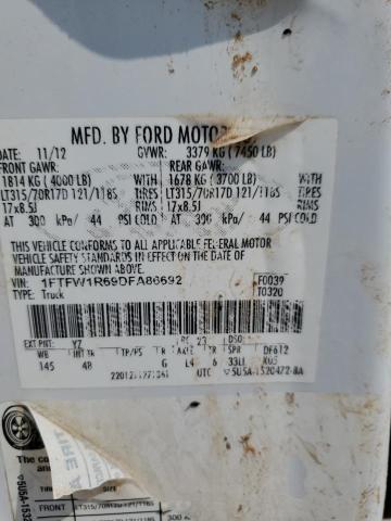 2013 Ford F150 Svt Raptor VIN: 1FTFW1R69DFA86692 Lot: 53776994