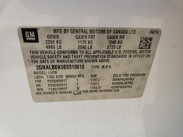 2GNALBEK9E6310610 2014 Chevrolet Equinox Lt