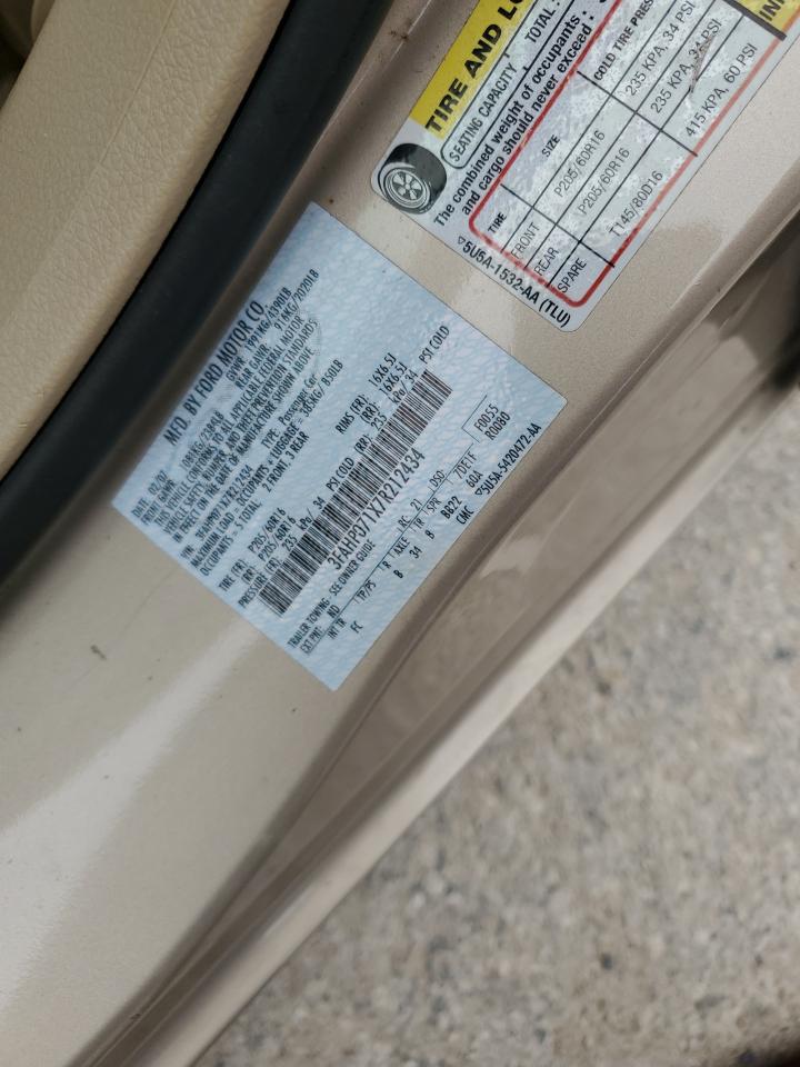 3FAHP071X7R212434 2007 Ford Fusion Se