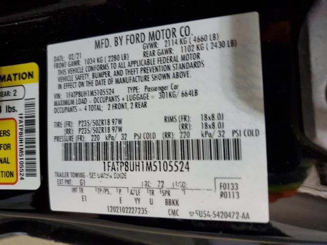 2021 Ford Mustang VIN: 1FATP8UH1M5105524 Lot: 56013394
