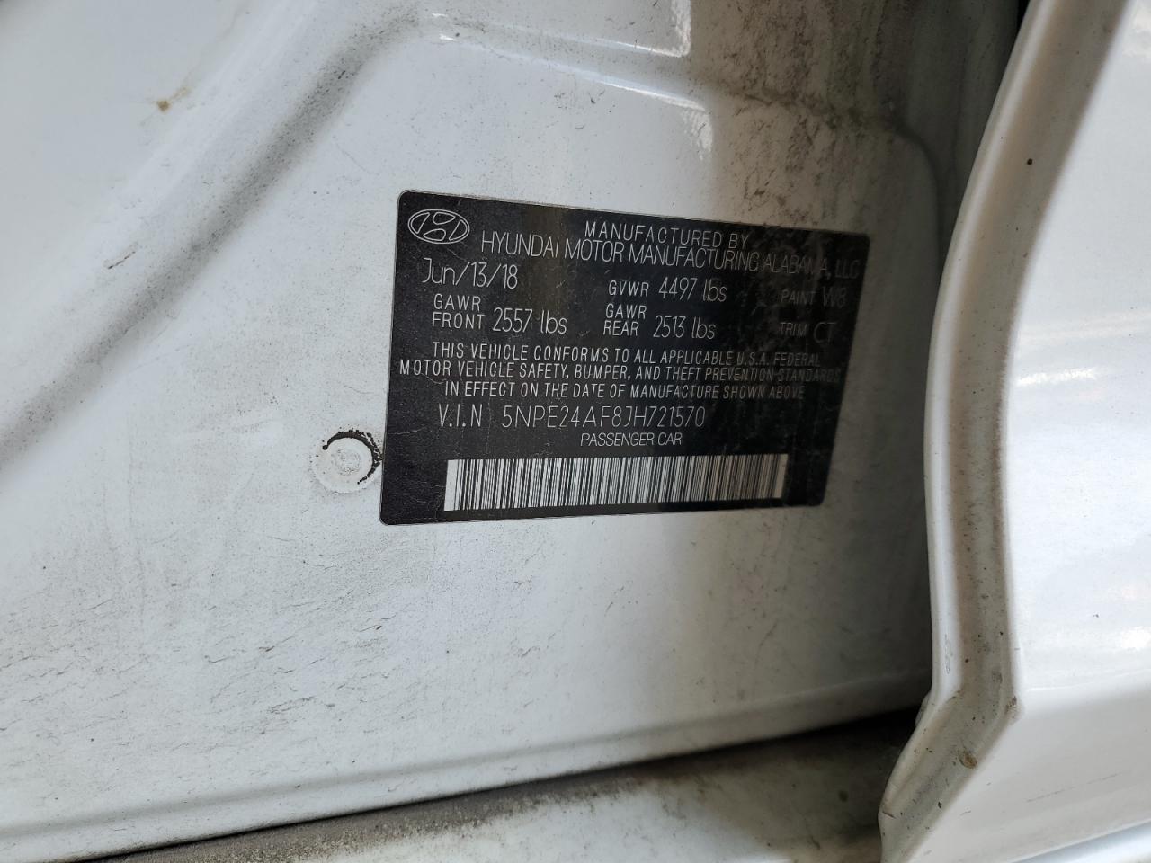 5NPE24AF8JH721570 2018 Hyundai Sonata Se