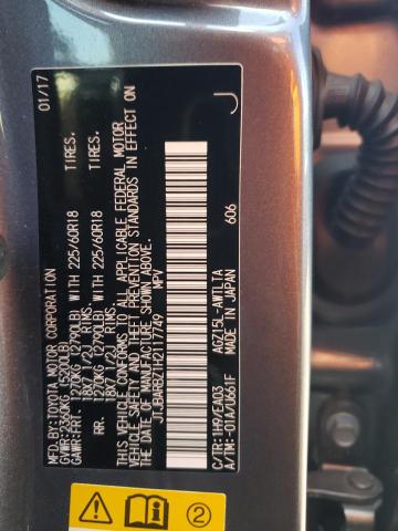2017 LEXUS NX 200T BA - JTJBARBZ1H2117749