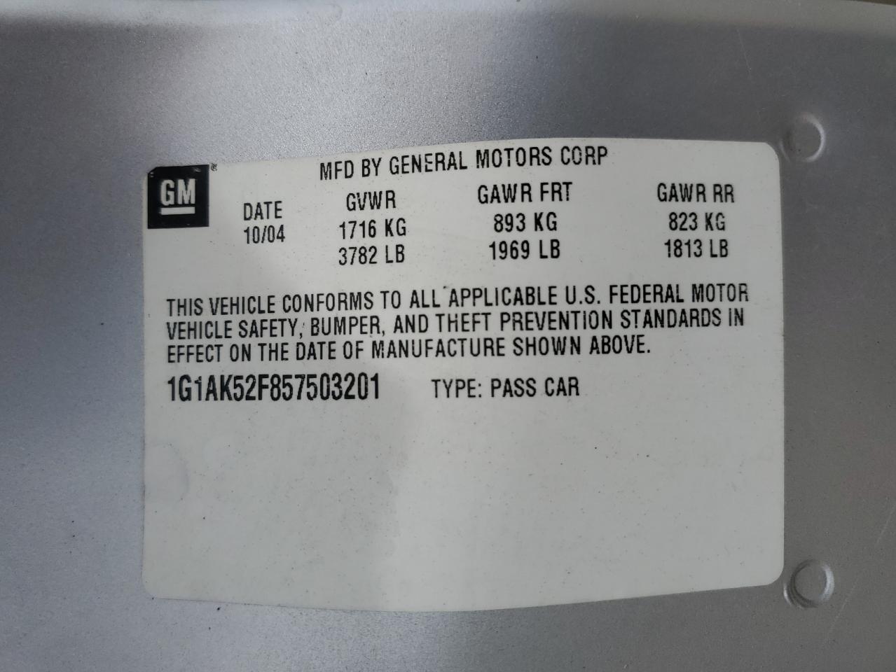 1G1AS58H297161498 2009 Chevrolet Cobalt Ls