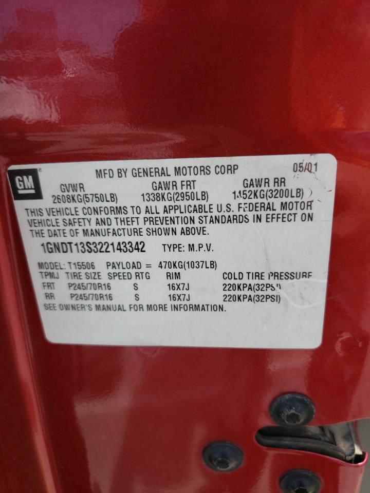 1GNDT13S322143342 2002 Chevrolet Trailblazer