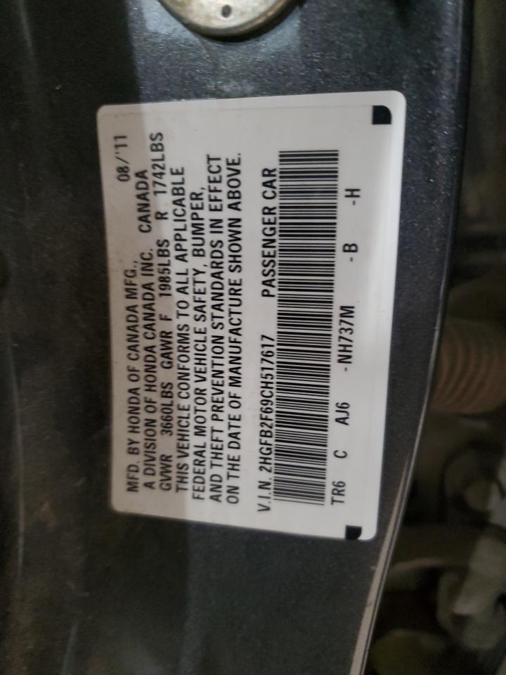 2HGFB2F69CH517617 2012 Honda Civic Hf