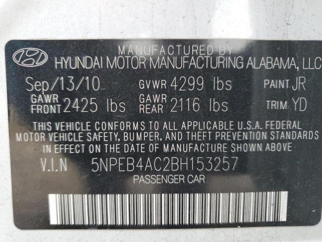 2011 Hyundai Sonata Gls VIN: 5NPEB4AC2BH153257 Lot: 53686554