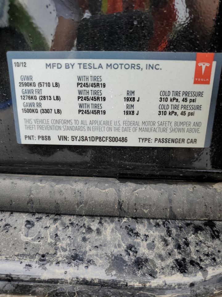 5YJSA1DP8CFS00486 2012 Tesla Model S