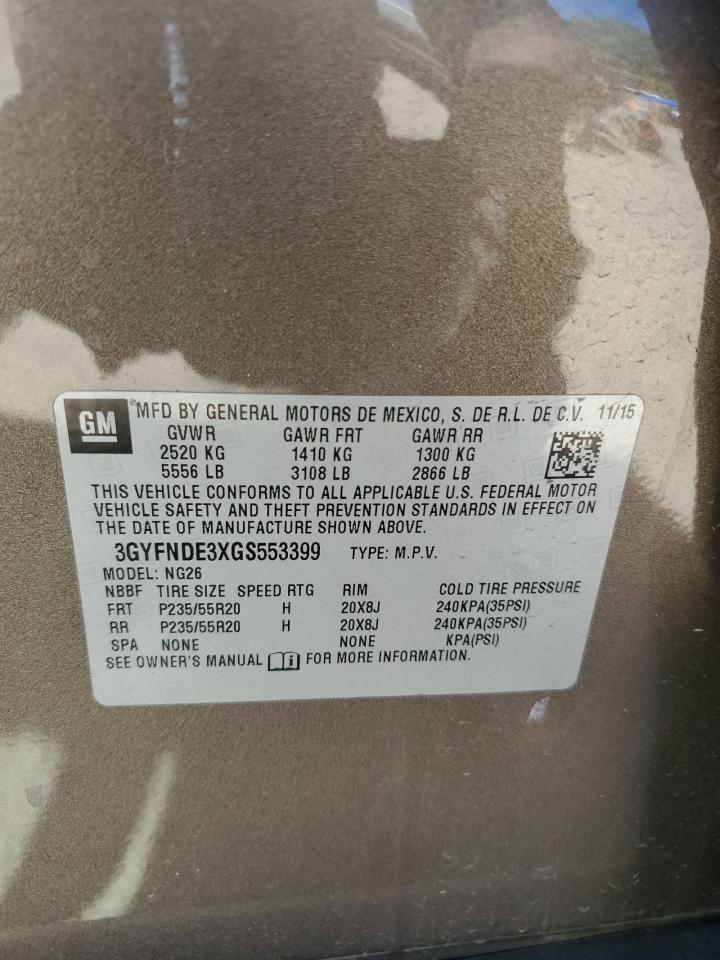 3GYFNDE3XGS553399 2016 Cadillac Srx Premium Collection