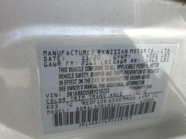 2021 Nissan Sentra Sv VIN: 3N1AB8CV6MY218723 Lot: 54312454