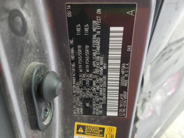 2015 Toyota Highlander Limited VIN: 5TDDKRFHXFS084590 Lot: 54753354