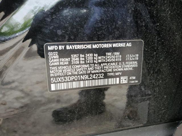 2022 BMW X3 xDrive30I VIN: 5UX53DP01N9L24232 Lot: 55263624