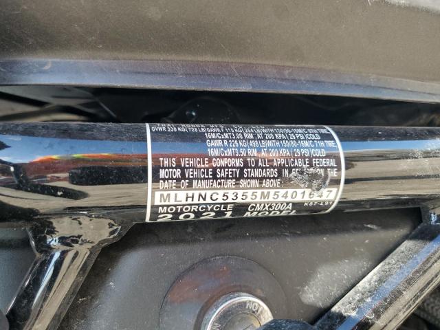 2021 HONDA CMX300 A MLHNC5355M5401647