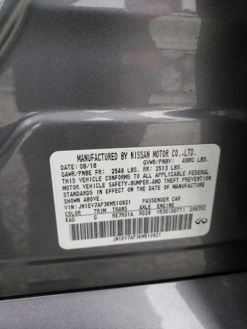 2019 Infiniti Q50 Luxe VIN: JN1EV7AP3KM510921 Lot: 56525754