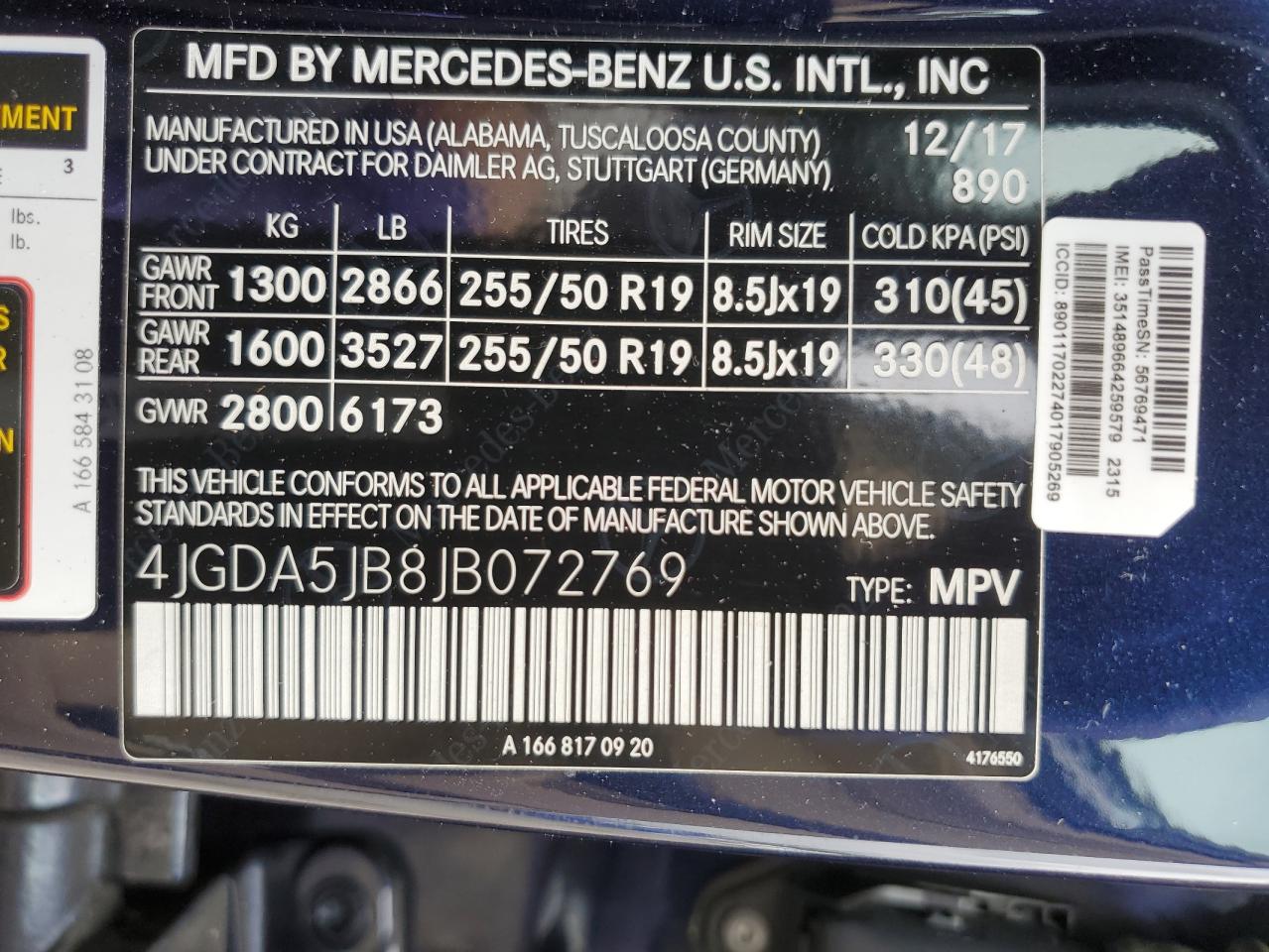 4JGDA5JB8JB072769 2018 Mercedes-Benz Gle 350