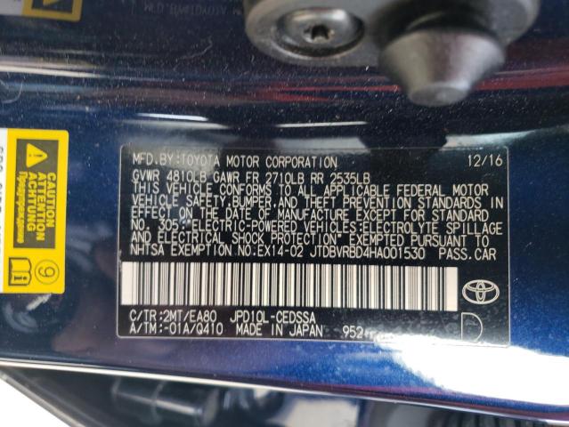 2017 Toyota Mirai VIN: JTDBVRBD4HA001530 Lot: 53110044