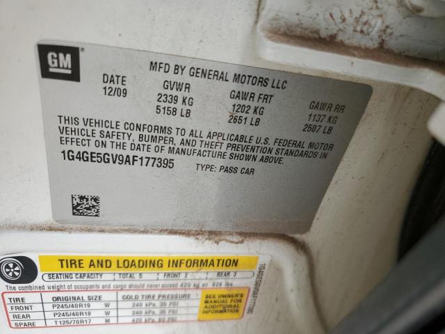 2010 Buick Lacrosse Cxs VIN: 1G4GE5GV9AF177395 Lot: 53147724
